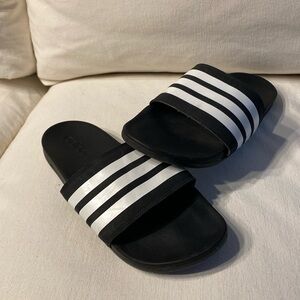 Adidas Black White Sandals Flip Flops Size 9